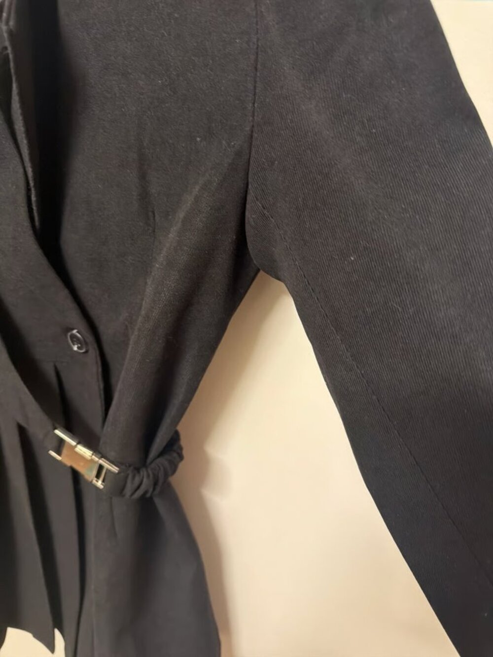 GUYUE Black Asymmetrical Pleated Blazer Dress - Picture 4 of 7